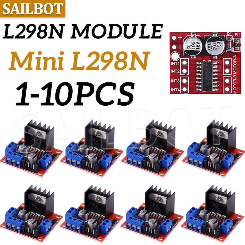 Motor Driver L298N - 1/5/10 قطعة L298N موتور تيار مباشر