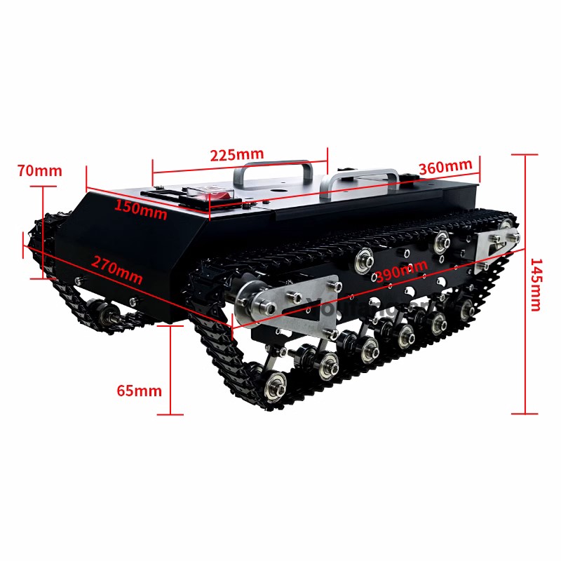 هيكل دبابة تحكم عن بعد بحمولة  - مراجعة Tracked Robot Chassis وسعره