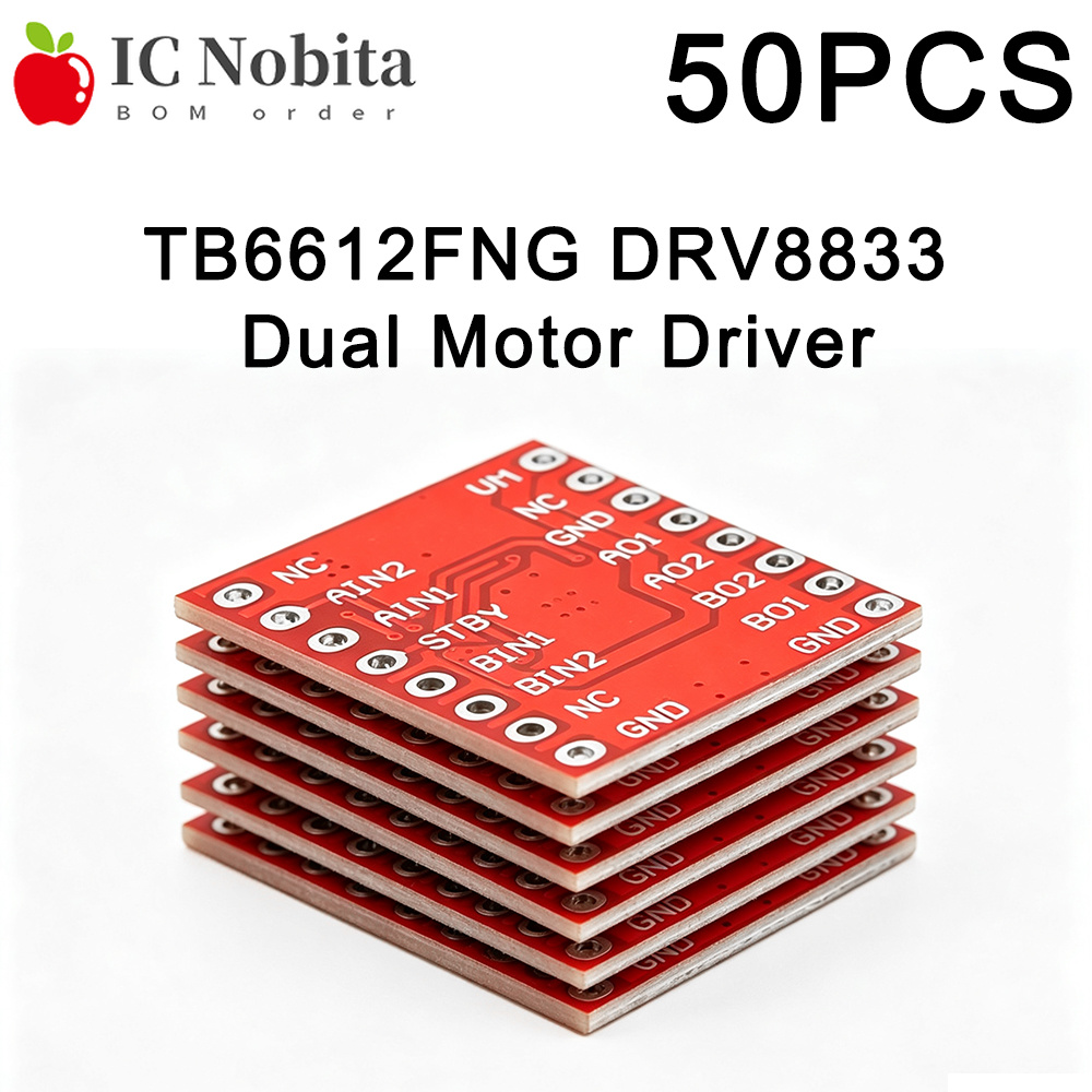 50 قطعة من محركات TB6612FNG DR - مراجعة Motor Driver L298N وسعره