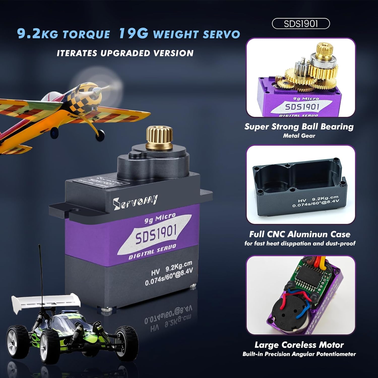 SERVOMY-SDS1901 Digital 9G Mic - مراجعة Servo Sg90 وسعره