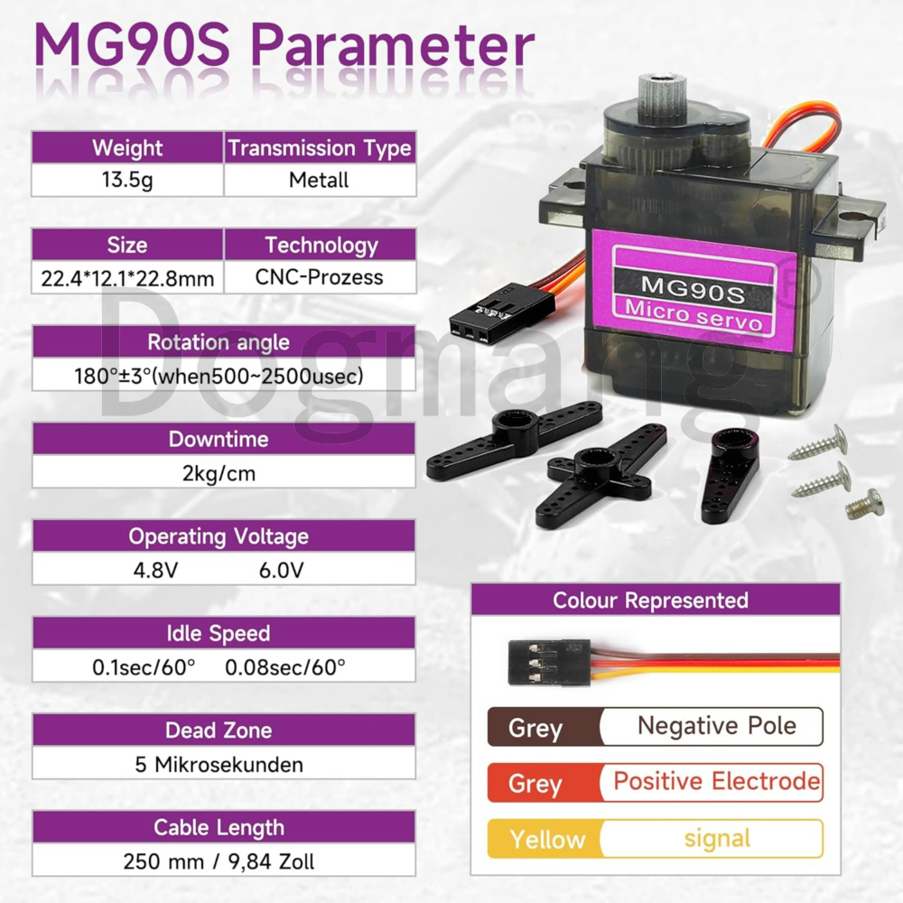 MG90S سيرفو 1/2/4/10/20/50 قطع - مراجعة Servo Sg90 وسعره